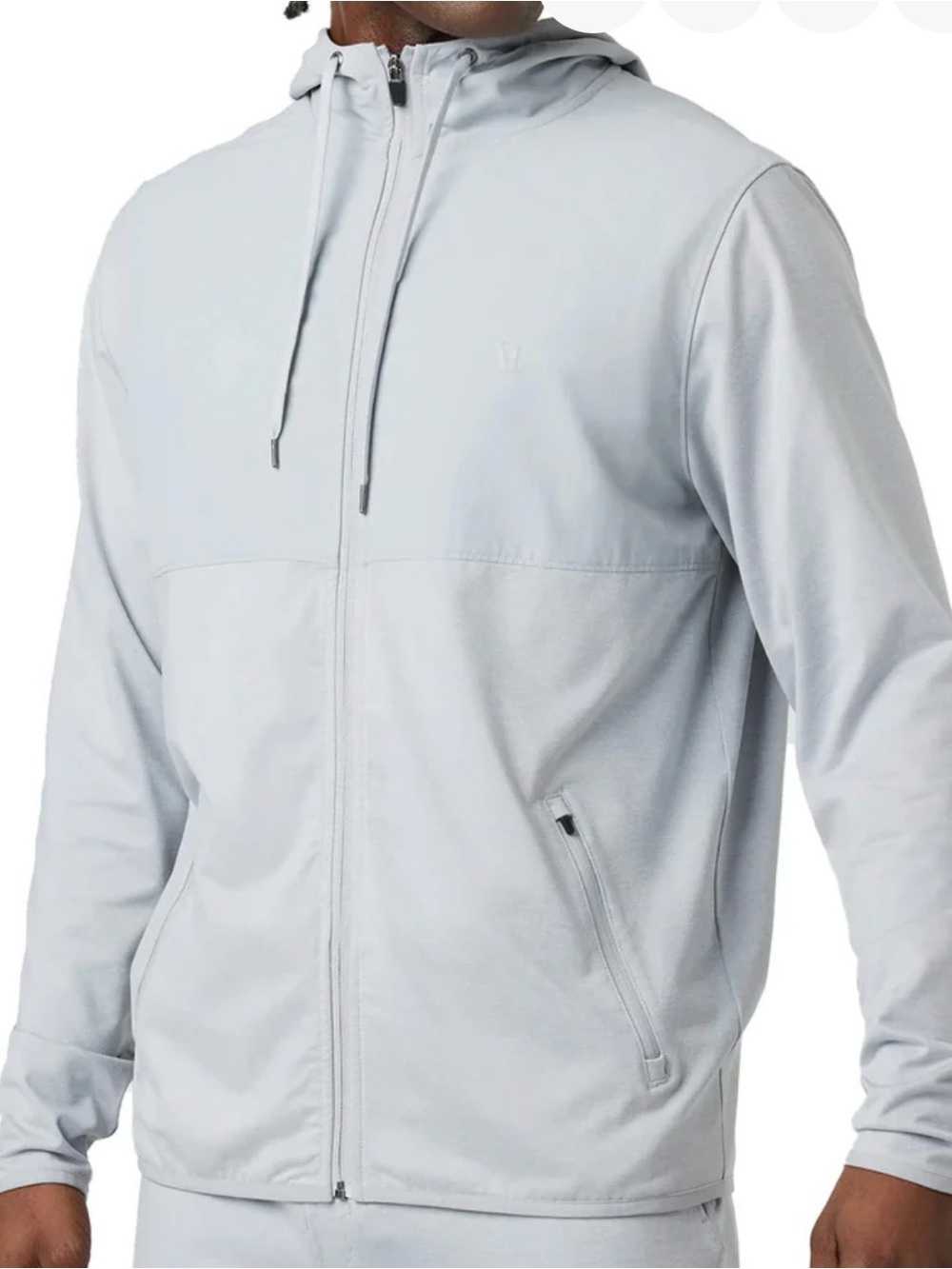 Vuori Sunday Element Track Jacket Men's Size XXL Gray Full Zip Athletic Hoodie